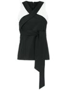 Giuliana Romanno Tie Detail Top, Women's, Size: 42, Black, Cotton/elastodiene