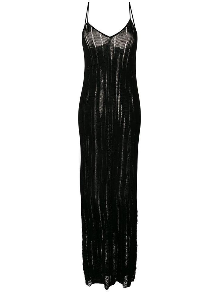 Balmain Long Slip Dress - Black