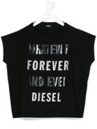 Diesel Kids - Printed T-shirt - Kids - Cotton - 9 Yrs, Black