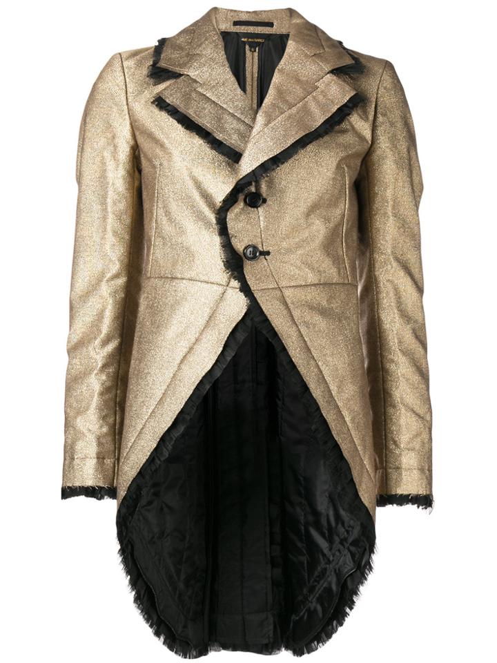 Comme Des Garçons Tulle Ruffled Trim Tailcoat - Metallic