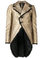 Comme Des Garçons Tulle Ruffled Trim Tailcoat - Metallic