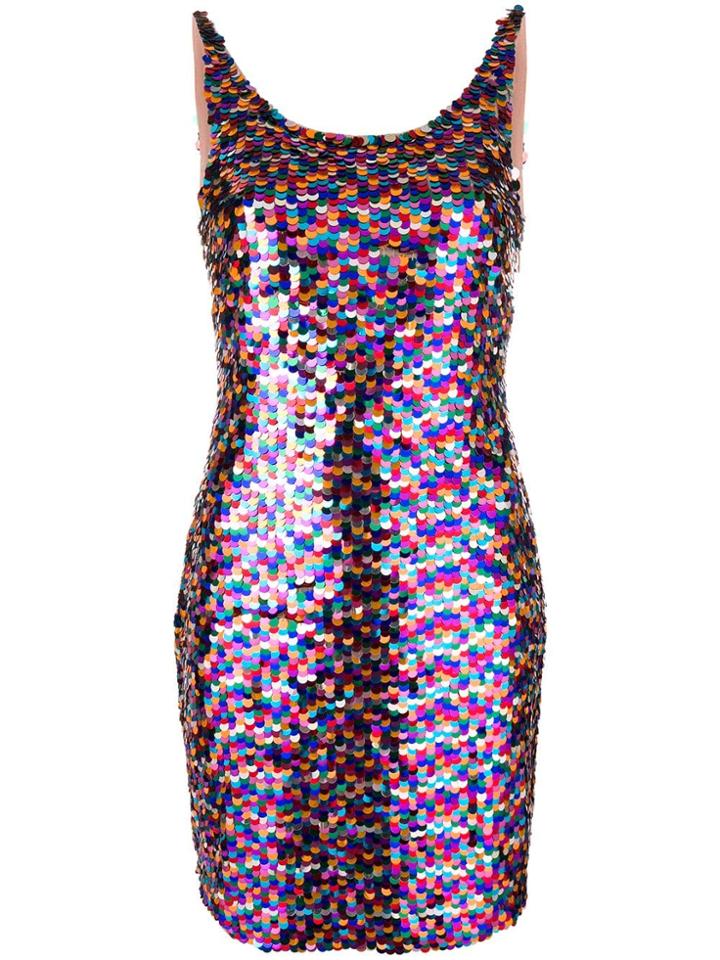 Moschino Rainbow Sequin Mini Dress - Pink