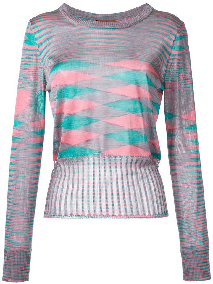 Missoni Intarsia Knit Jumper, Women's, Size: 44, Green, Viscose