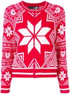 Love Moschino Snow Flake Pattern Cardigan - Red