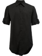 Yang Li Buckled Sleeves Shirt, Men's, Size: 50, Black, Cotton