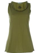 Alexander Mcqueen Frill Trim Tank Top, Women's, Size: 42, Green, Cotton/polyester