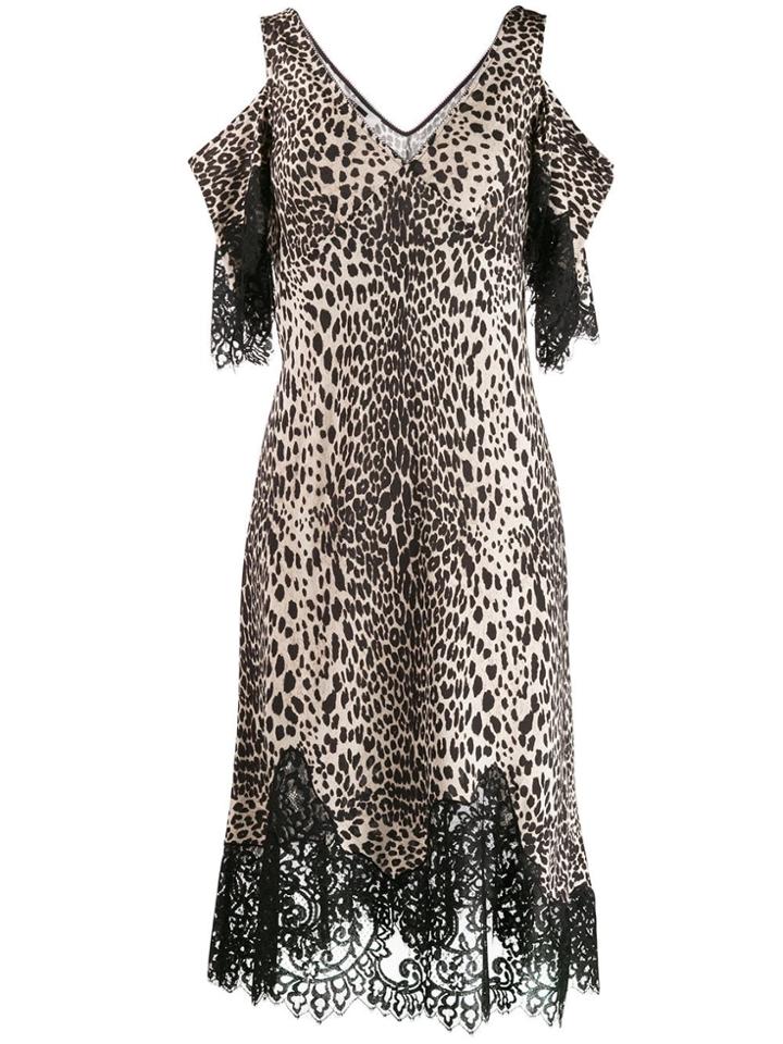 Mcq Alexander Mcqueen Leopard Print Slip Dress - Neutrals