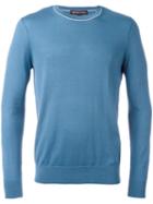 Michael Kors Knitted Sweater, Men's, Size: Xxl, Blue, Silk/cotton