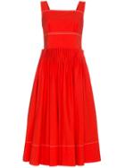 Marni Contrast Stitch Smock Dress - Red
