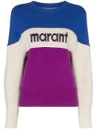 Isabel Marant Étoile Kedy Colour-block Logo Jumper - Blue