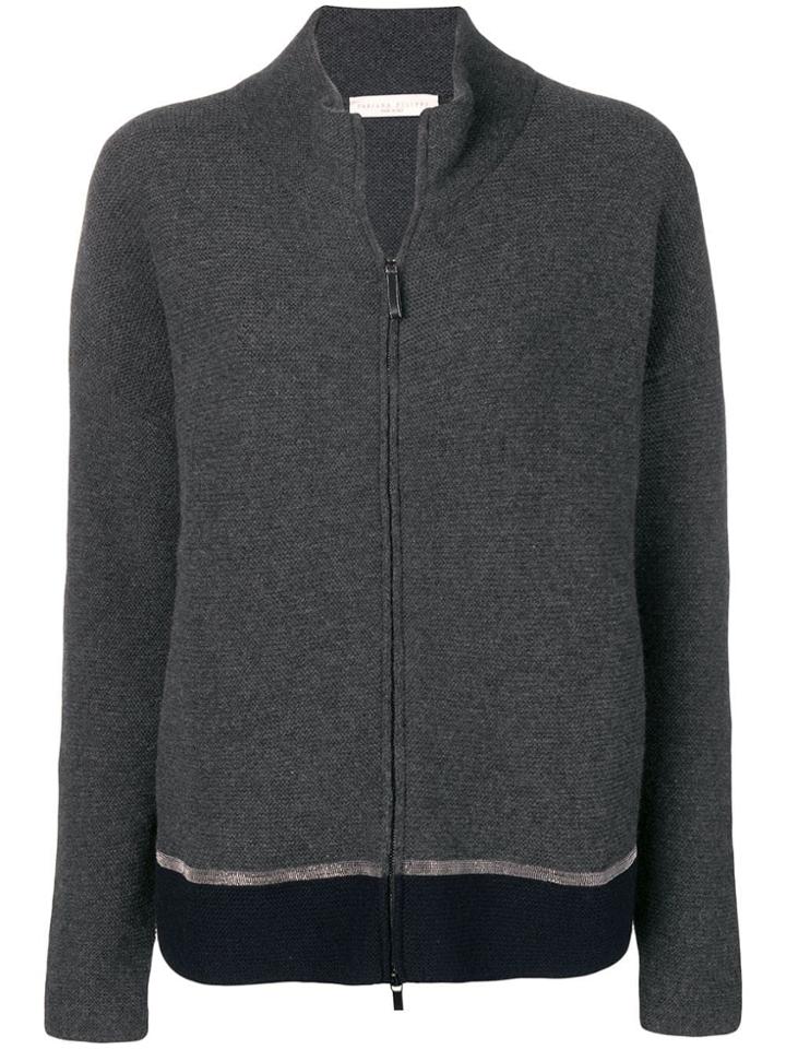 Fabiana Filippi Embellished Zip-up Cardigan - Grey