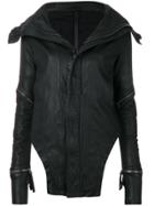 Barbara I Gongini Cut Away Leather Jacket - Black