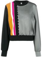 No Ka' Oi Front Stripes Detail Sports Sweatshirt - Black