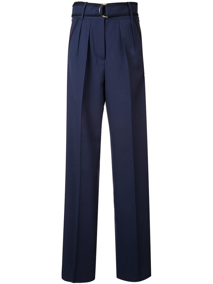 Roksanda Belted Palazzo Pants, Women's, Size: 8, Blue, Acetate/silk/polyamide/virgin Wool