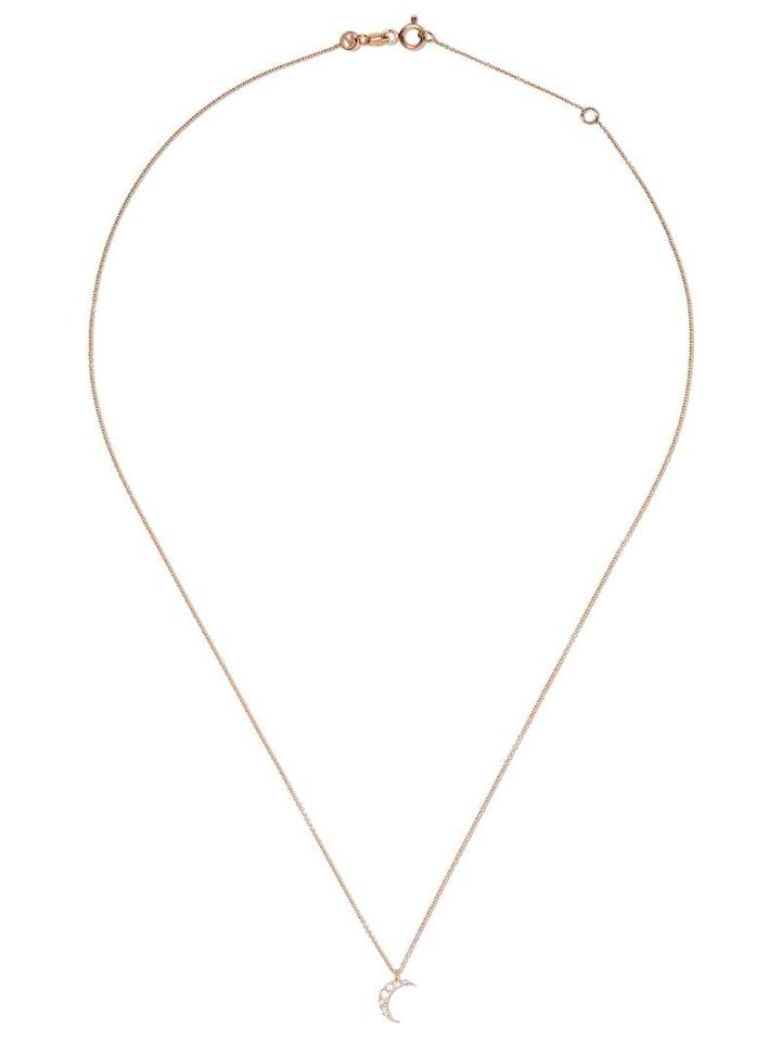 Kismet By Milka 14kt Rose Gold Mini Moon Diamond Necklace