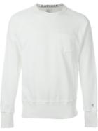 Champion Front Pocket Sweatshirt, Men's, Size: L, White, Cotton