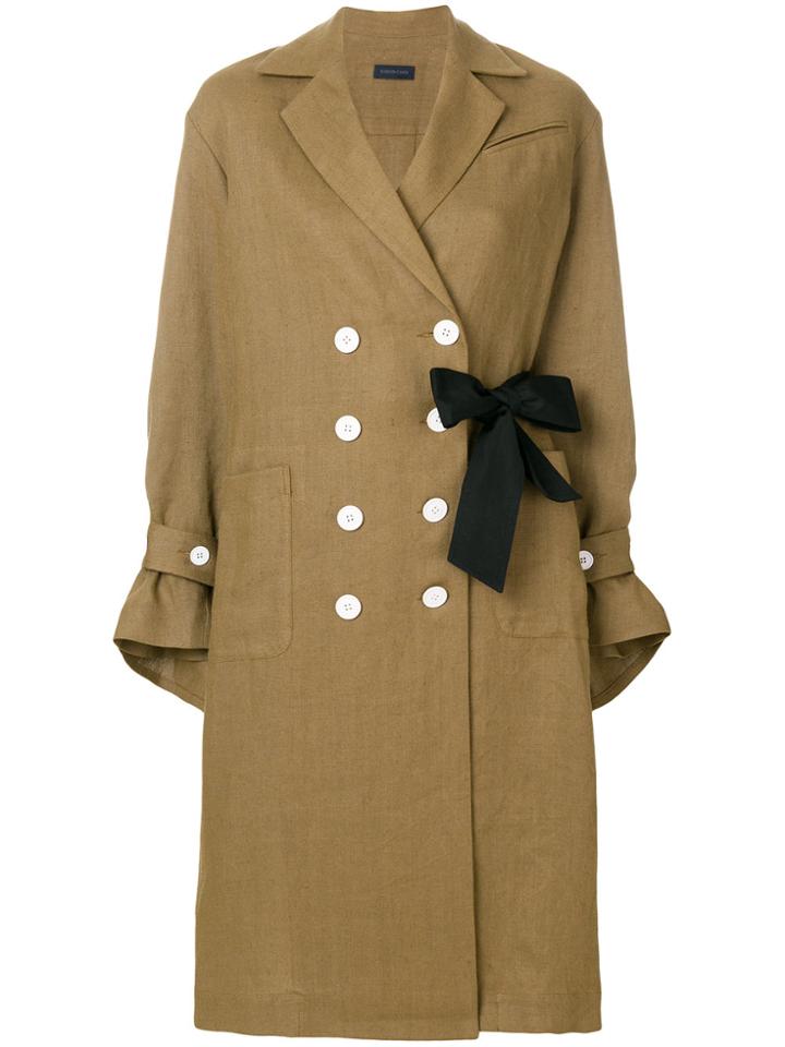 Eudon Choi Double Buttoned Trench Coat - Brown