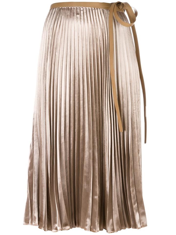 Valentino Pleated Skirt - Nude & Neutrals