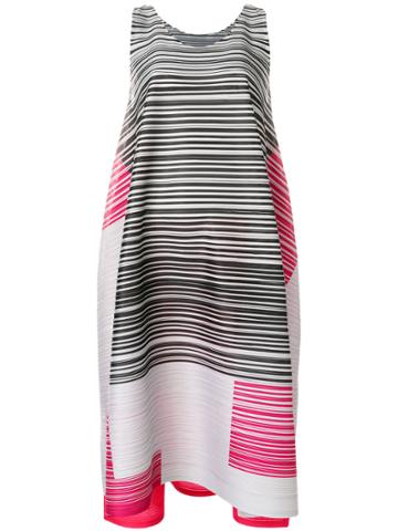 Pleats Please By Issey Miyake Asymmetric Multi-stripe Dress - Grey