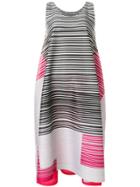 Pleats Please By Issey Miyake Asymmetric Multi-stripe Dress - Grey