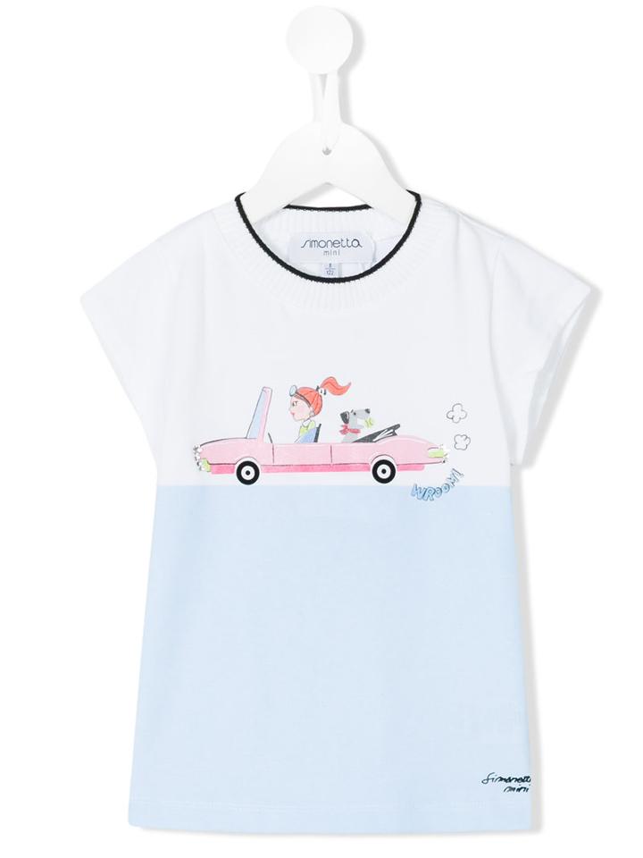 Simonetta - Convertible Print T-shirt - Kids - Cotton/spandex/elastane - 2 Yrs, White