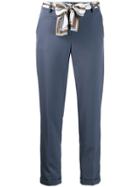 Cambio Cropped Belted Trousers - Blue