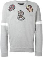 Hydrogen Skull Patch Sweatshirt, Men's, Size: Xxl, Grey, Cotton