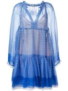 Stella Mccartney Circle Star Mini Dress, Women's, Size: 38, Blue, Silk/polyester