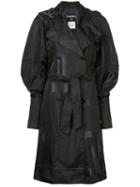 Chanel Pre-owned Cc Logo Double-breasted Coat - Black