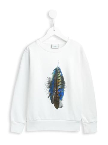 Marcelo Burlon County Of Milan Kids Feather Print Sweatshirt, Boy's, Size: 8 Yrs, White