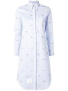 Thom Browne Syncrhonized Swimmer Shirtdress - Blue