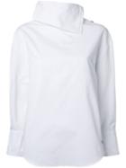 Irene Sideways Collar Shirt, Women's, Size: 36, White, Cotton/polyester