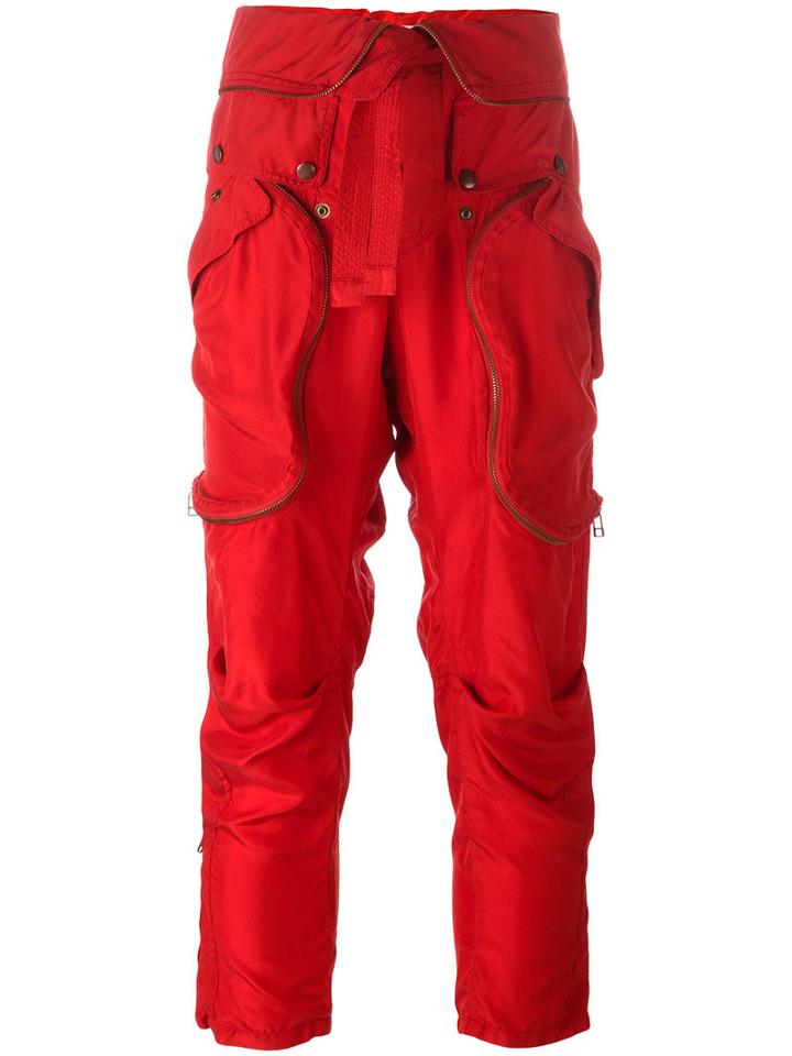 Faith Connexion Cargo Trousers, Size: Small, Red, Silk