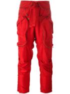 Faith Connexion Cargo Trousers, Size: Small, Red, Silk