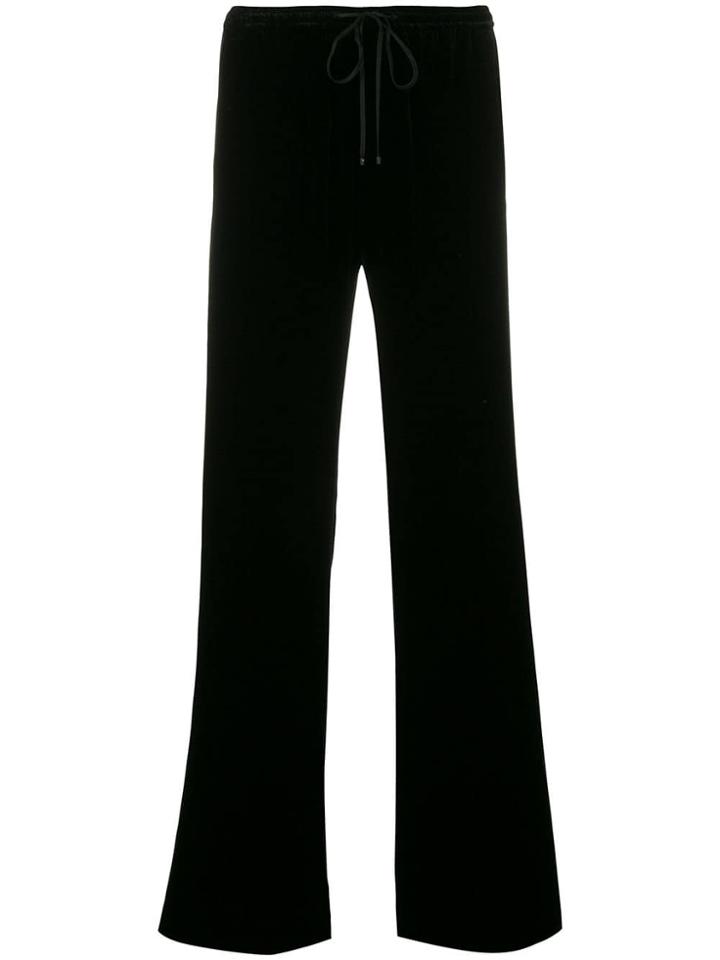 Max Mara Studio Drawstring Waist Flared Trousers - Black