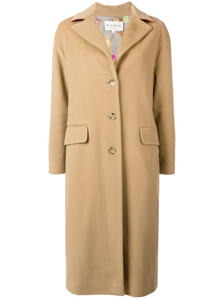 Etro Classic Single-breasted Coat - Nude & Neutrals