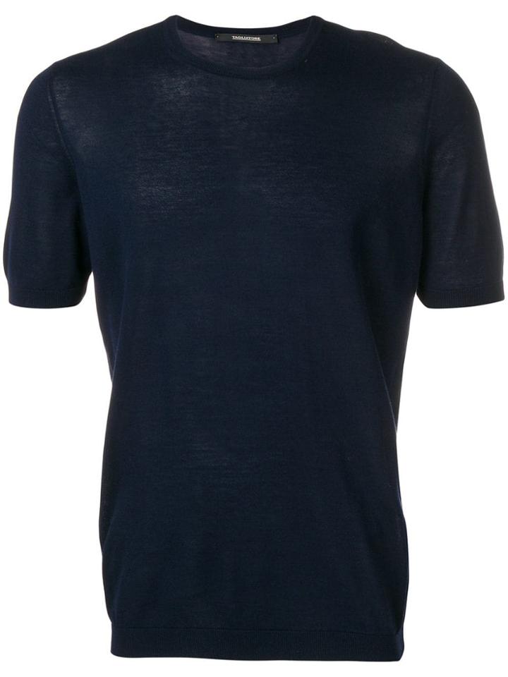 Tagliatore Crewneck Knitted T-shirt - Blue