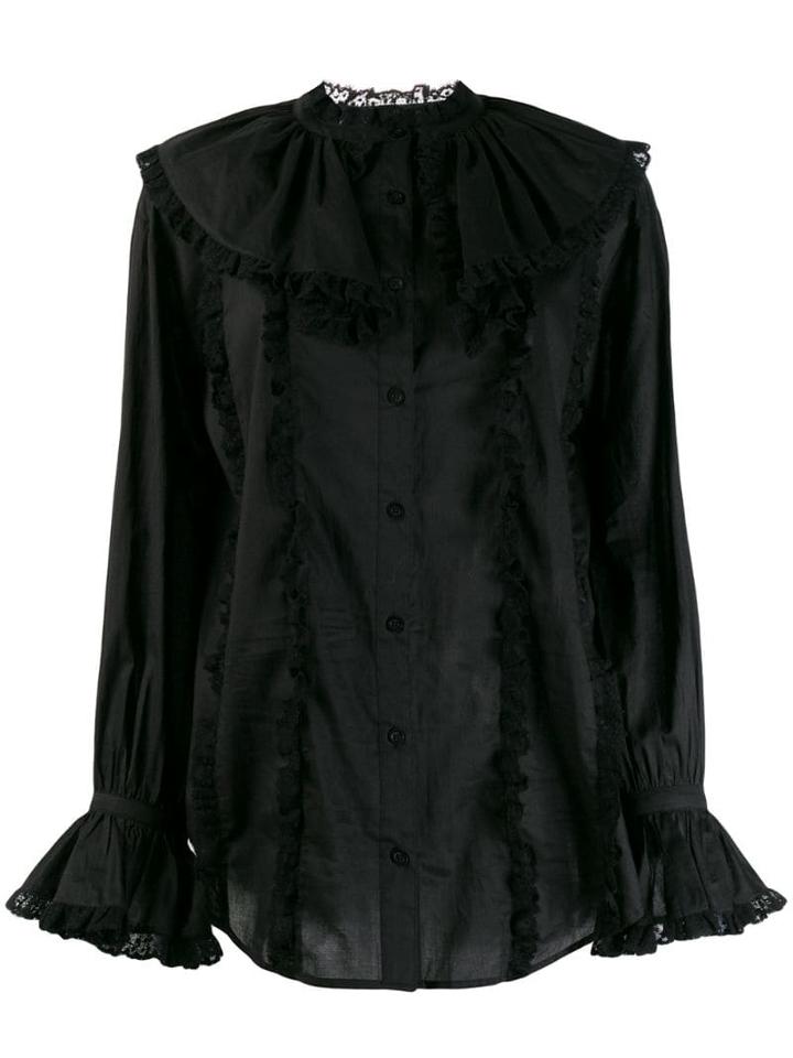 See By Chloé Ruffle Lace Trim Shirt - Black