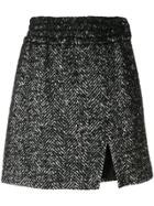 Miu Miu Herringbone Skirt - Black