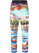 Dolce & Gabbana Postcard Print Cropped Trousers
