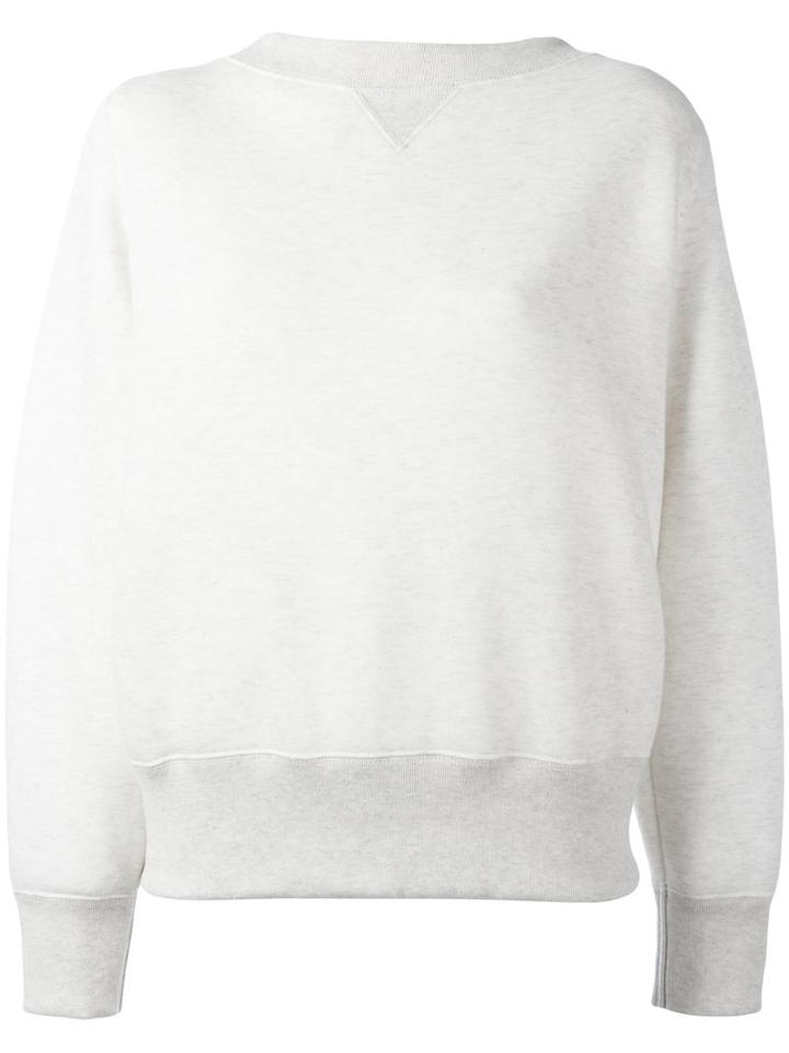 Sacai Lace-up Boat Neck Sweatshirt, Women's, Size: 1, White, Cotton/nylon