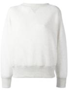 Sacai Lace-up Boat Neck Sweatshirt, Women's, Size: 1, White, Cotton/nylon