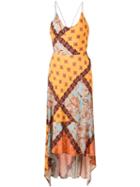 Esteban Cortazar Asymmetric Paisley Print Dress - Orange