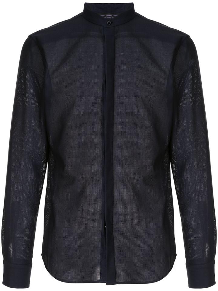 Shanghai Tang Mandarin Collar Shirt - Blue