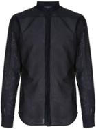 Shanghai Tang Mandarin Collar Shirt - Blue