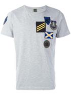 Mr & Mrs Italy Patch Embellished T-shirt, Men's, Size: Small, Grey, Cotton/viscose/polyester