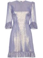 The Vampire's Wife Lilac Metallic Chiffon Mini Festival Dress - Pink &