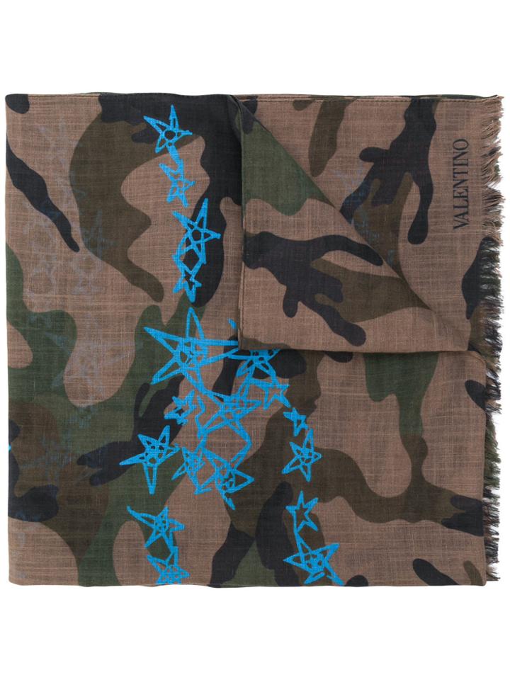 Valentino Valentino Garavani Camouflage & Stars Scarf - Multicolour