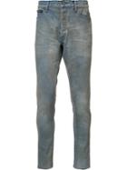 John Elliott Distressed Slim-fit Jeans, Men's, Size: 32, Blue, Cotton/polyurethane