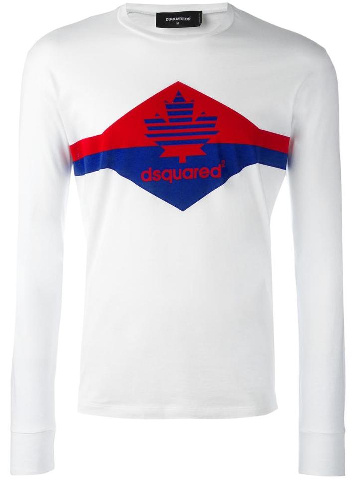 Dsquared2 Canadian Team Print T-shirt, Men's, Size: Small, White, Cotton
